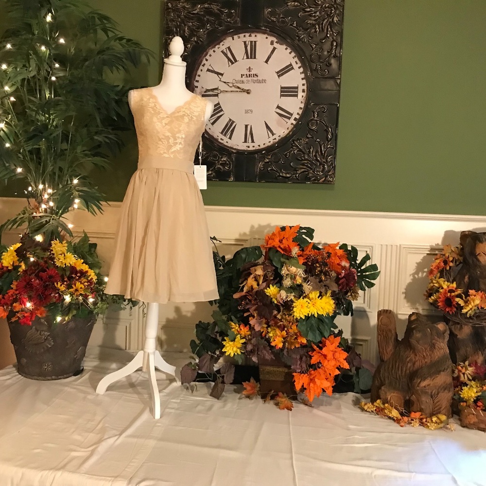 Champagne Cocktail party bridesmaid dress